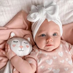 Polyester Baby Beanies with Large Bow Knot Headwrap for Infant Headwear Big Bowknot Baby Girls Turban Hat Toddler Cute