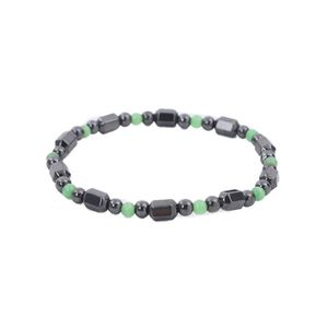 Natural Black Stone Handmade Zroszony Strand Bransoletki Dla Mężczyzn Party Club Decor Moda Joga Energy Jewelry