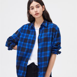 Wiosna Jesienne Topy Kobiety Plaid Koszule Luźne Oversize Bluzki Casual Flanel Kobieta Top Długi Rękaw Mężczyźni Koszulki Blusas 220407