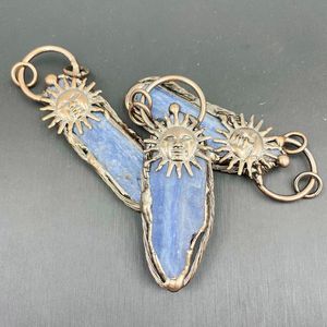 Anhänger Halsketten ZHEN-D Schmuck Natürliche Hochwertige Aquamarin Sonnengott Form Kupfer Halskette Schlüsselbund Schlüsselanhänger Schmuck Energie GeschenkPendan