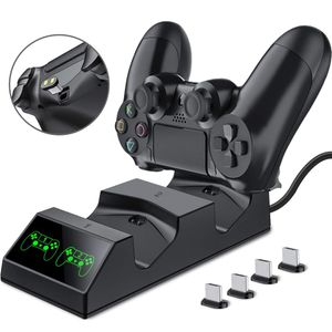 Caricabatterie per controller PS4 Stazione dock di ricarica con 2 micro ricarica USB per PlayStation 4 PS4 Slim Pro