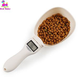 800g1g de copo de escala de alimentos para animais de estimação para gatos de gato de gato branco tigela branca colher de cozinha de cozinha portátil com tela LED Y200917