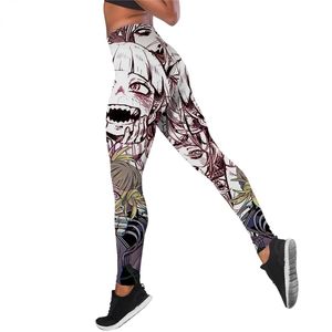 Kvinnor leggings min hjälte akademi himiko toga hög midje elasticitet 3d benging mode kvinnlig för utomhus jogging byxor w220617