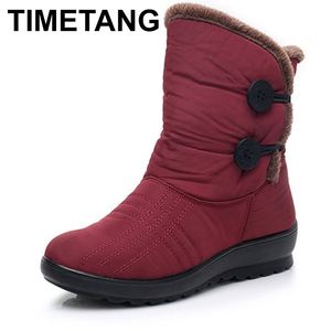 Timetang Snow Boots marka Kobiety zimowe buty przyciskowe damskie buty antistyd wodoodporne elastyczne kobiety mody mody E238 Y200915