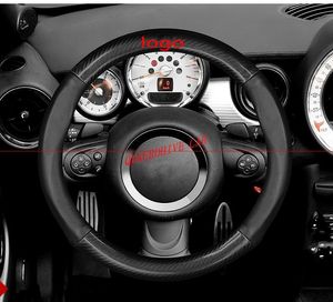 Ratt täcker äkta läder kolfiber stil biltäcke för mini countryman jcw clubman pacemansteering