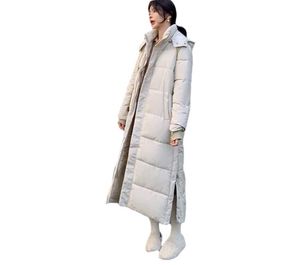 Casaco Feminino 2021 Mit Kapuze Winter Jacke Frauen Parka Warme Dicke X-Lange Unten Baumwolle Mantel Weibliche Lose Oberbekleidung Mode kleidung