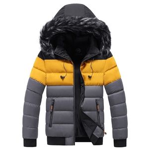 Puffer Jacket Mens Winter Jacket Fur Collar Hooded Coat Thick Coat Men Parkas Down Jacket Cotton inthe Warm Plus Plusサイズ4xl 5xl 201210