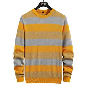 Men's Sweaters Wear 2022 Autumn Cotton Stripe Fashion Casual Multi-color Versatile Sweater Series Size M L XL XXL XXXL