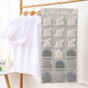 Wall Door Hanging Storage Bag Double Side Underwear Bra Socks Sorting Closet Wardrobe Home Organizer Boxes & Bins