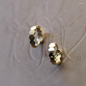 Hoop & Huggie GOLDtutu 9k Gold European And American Simple Beehive Modern Chic Design Earrings EarringsHoop Odet22