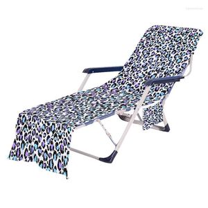Campa de cadeira 808b colorido colorido de praia solar capa de capa lateral bolsos sem microfibra toalha