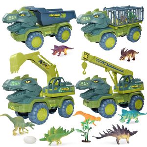 어린이 공룡 운송 자동차 장난감 대형 관성 Riers 트럭 선물을위한 선물과 함께 차량을 당기는 차량 220608