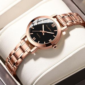 Wristwatches CUENA Fashion Stainless Steel Strap Quartz Ladies Watch Waterproof Luxury Luminous Date Clock Gift Relogio Feminino