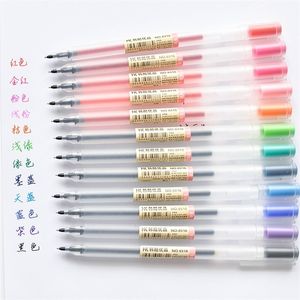 10 PCSlot Creative 10Colors 0,5 mm Färgfärgsfärg Markör Solid Color Chancellory Gel Pen Set 220722
