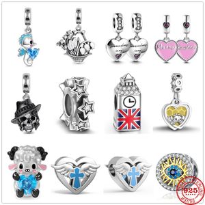 925 Sterling Silver Dangle Charm mama córka wisiorek koraliki koralik Fit Pandora Charms bransoletka DIY biżuteria akcesoria