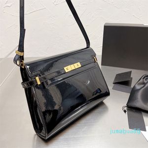 Designer vintage women shoulder bag leather black crossbody purse fashion handbag 2022