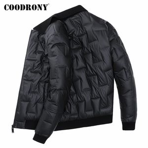 COODRONY Marke Ente Unten Jacke Männer Mode Gestreiften Casual Mantel Männer Kleidung Herbst Winter Dicke Warme Jacken Taschen 98028 201116