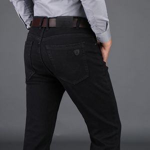 Men's Jeans 2022 Spring Brand Fit Straight Black Stretch Classic Fashion Casual Men Slim Mid-high Waist Trendy Denim