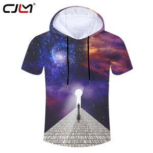 Moda z kapturem Tshirt 3D Starry Sky Road Funry Streetwear Mens Tee koszulka Whole Body Printing Oversizes Tshirt 220623