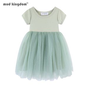 Mudkingdom Sparkly Girls Tutu Dress Short Sleeve Wedding Princess Party Dresses for Girl Tulle Clothes Children Summer Costumes 220422