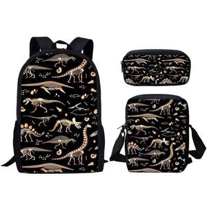 HBP Dinosaur Design ryggsäck Tredelat Set Messenger Bag Children's Pencil Bag Student School BACK Ryggsäck axelväska 220804