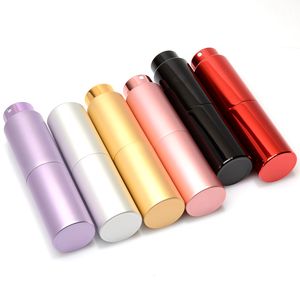 20ML Mini Aluminum Perfume Bottle Empty Filling Spray Perfume Atomizer Rotary Glass Packaging Bottle 6 Colors