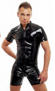 Cosplay Halloween Conture Nightclub Sexy Mens PVC Faux Leath