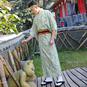 Japanska etniska kläder Mäns sommar fyrverkeri konferens traditionell gentleman kimono formell klänning anti skrynkelse inget strykmaterial