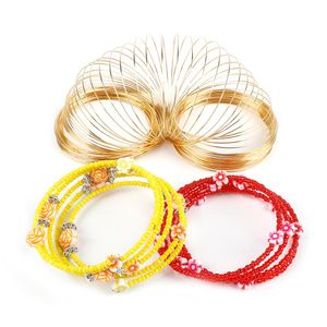 0.6mm 100Loops Steel Bulk Jewelry Wire Silver Gold Color Memory Beading Cord for DIY Findings Accessory Multi-layer Ring Bangle Bracelet Earrings Making Wholesale