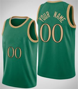 Baskılı Boston Özel DIY Tasarım Basketbol Formaları Özelleştirme Ekip Üniformaları Baskı Kişiselleştirilmiş Herhangi Bir Ad Numarası Erkek Kadın Gençlik Erkek Green Jersey