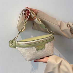 Kadın fermuarlı bel paketleri göğüs çantası lüks tasarımcı çanta kalite pu bayanlar messenger çanta moda kadın omuz crossbody çantası 220621