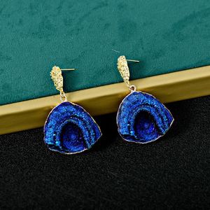 Stud blauwe oorbellen voor vrouwen Wave Designer elegante oorstekers Gift Lady LuxuryStud
