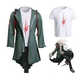 Takerlama Super Danganronpa 2 Nagito Komaeda Cosplay Jacket T-shirt set Halloween kommer för kvinnor män vuxna anime kläder y220516