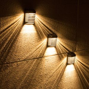 LED Solar Wall Lights Outdoor Garden Decor Lamps Waterproof Solar Panel Gardens Light For Stair Path Backyard Lamp