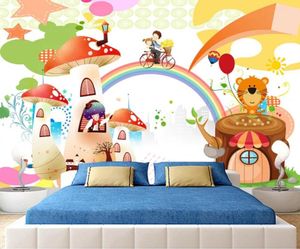 Fonds d'écran Milofi Milofi Papier peint 3d Mural Mushroom Room Children's Cartoon Toddler Animal Living Bedroom DecorationwallPapers Wallpape
