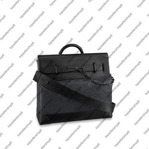 5A M44731 Steamer bolsa masculina bolsa mensageiro lona em relevo carta flor impressão alça de ombro maleta de negócios adido portfólio