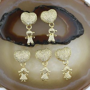 Charms 15pcs lot Heart Shape Cz Pendant Charm Boy girl Jewelry Cubic Zirconia Fashion JewelryCharms on Sale