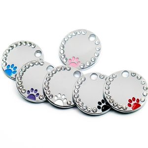 20pcs Engraved Dog Tag Personalized Pet Cat ID s Antilost Puppy Dogs Collars Pendant Accessories Y200515