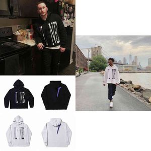 Дизайнерский негабаритный Vlon Hoodies Vintage Luxe Fashion Black White Fashion Sweater Mens Womens Большое хлопковое v пальто осень зимняя пара капюшона капюш