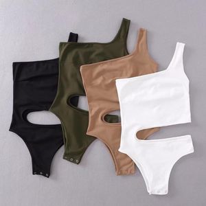 Calça de duas peças femininas roupas brancas um macacão de macacão fora do ombro Sexy Bodycon Bodysuit corporal Terno para tops nus verdes roupas de rua