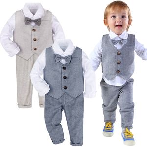 Garnitury garnituru Baby Formal Toddler Wedding Tuxedo niemowlę dżentelmena Brytism urodzinowy 220823