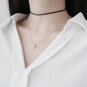 Hänge halsband Sterling Silver Infinity Cross Halsband Fashion Fancy Hjärta Merraid Women Party Jewelry Accessories PresentorSpendant