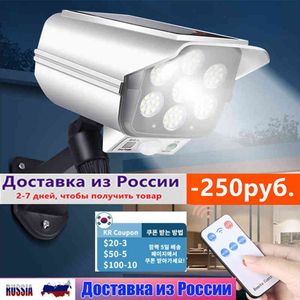 LED Solar Light Motion Sensor Security Dummy Camera Wireless Outdoor Light Light IP وضع مصباح مقاوم للماء للحديقة المنزلية J220531