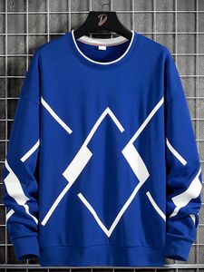 Spring Fashion Blue Sweatshirts Men Streetwear Pullover Oversized Hoodie 8XL Plus Size Long Sleeve Polyester Hoody Tops 220816