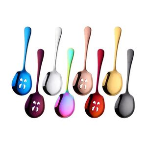 Dinnerware Sets Western Large Serving Spoon Colander Home Stainless Steel Tableware Multicolor Cutlery Kitchen Accessories DropDinnerware Di