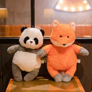1PC 40cm Kawaii Plush Panda Fox Toy Lovely Animal Cushion Baby Kids for Baby Kids Sussen BirthdayXmas Gifts J220729のためのソフト人形