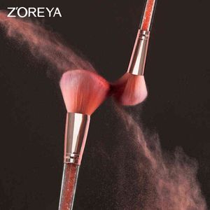 Makeup Tools Zoreya 10pcs Brushes Set Pink Diamond Make Up Brush Foundation Powder Shadow Blending Eyebrow Cosmetic Kit Tool Crystal220422