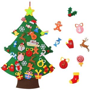 Fai da te feltro albero di Natale allegre decorazioni per la casa ornamenti regali di Natale Navidad anno per i bambini Y201020