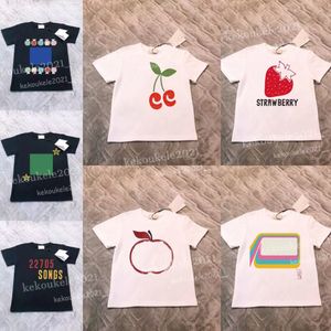 T-shirty dziecięce Chłopcy Dziewczęta Krótkie rękawy Bawełniana koszulka z literami Dorośli i dzieci Letnie koszulki Dziecięce topy Biały czarny