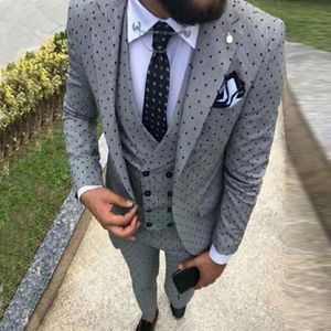 Ternos masculinos Blazers Mens Suits Ponto de onda Três peças homens trajes de vestido casual 220823